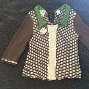 Anthro Field Flower open neck sweater